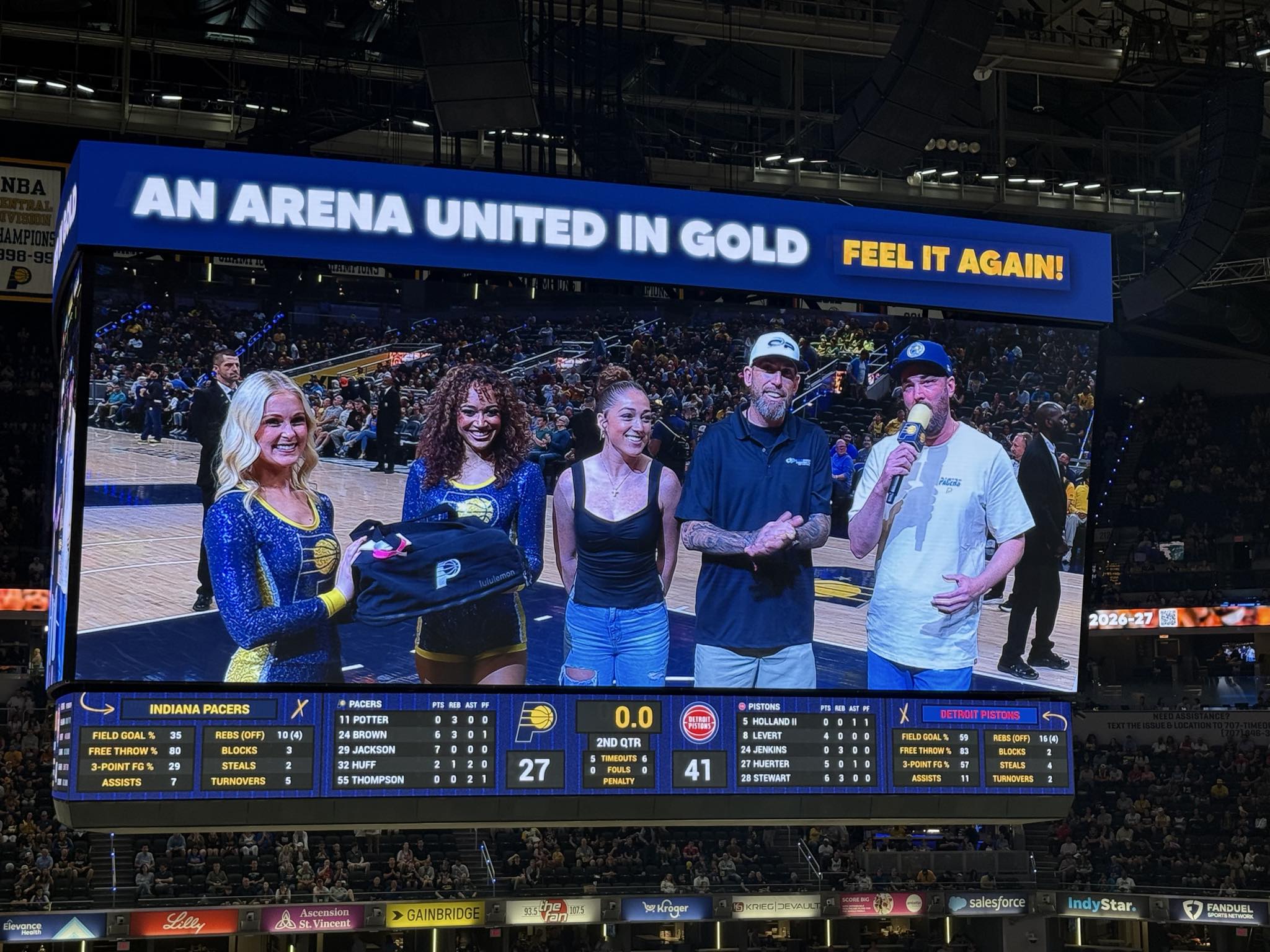 One Point Heating and Cooling on the Pacers Jumbotron